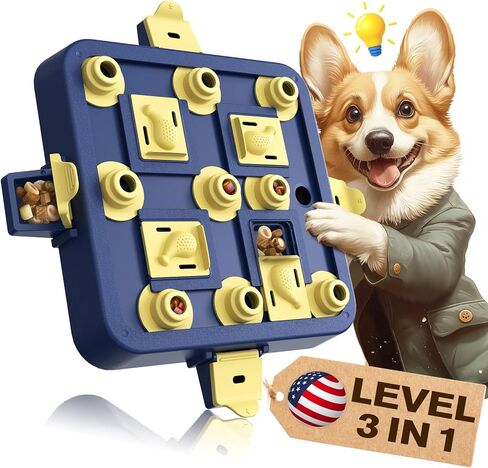 KADTC Interactive Dog Chess Puzzle Toy-3-in-1 تعالج الألغاز ولعب جرو Buppy Puppy الملل للاشتعال لتحفيز الدماغ (الكلاب الصغيرة/المتوسطة/الكبيرة) in Kuwait