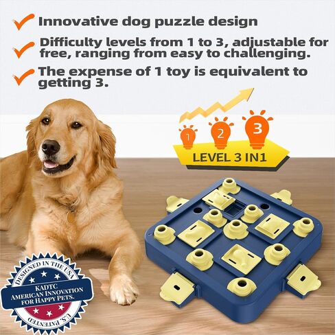 KADTC Interactive Dog Chess Puzzle Toy-3-in-1 تعالج الألغاز ولعب جرو Buppy Puppy الملل للاشتعال لتحفيز الدماغ (الكلاب الصغيرة/المتوسطة/الكبيرة) in Kuwait