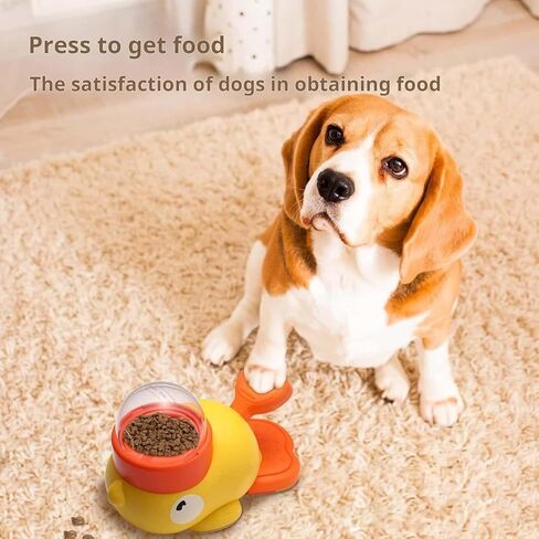 2-in-1 Interactive Dog Slow Feeder Puzzle Toy, Duck-Shaped Pets Food Dispenser with 3 Size Food Outlet Dog Treat Dispensing for Healthy Eating in Saudi Arabia