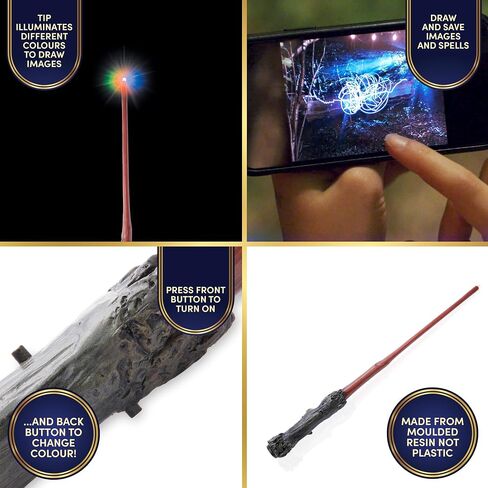 رائع! مجموعة الأشياء Harry Potter 14 Deluxe Lumos Wand Light-Rainting ، Multicolor in Kuwait