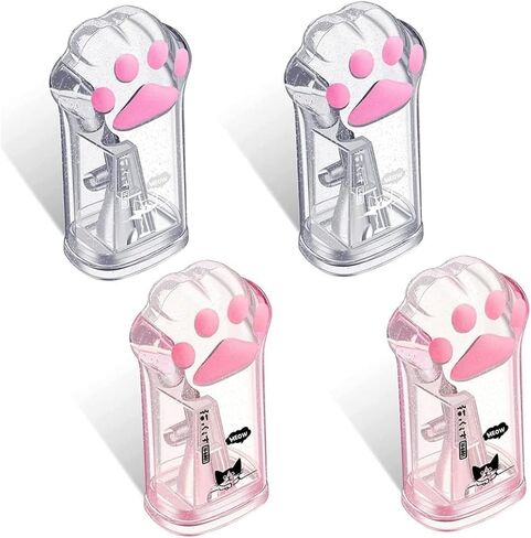 4Pcs Pink and Grey Manual Pencils Sharpeners Kids Cat Claw Pencil Sharpener Stationery with Lid for Office Home Supplies Pencil Sharpeners,Writing and Correction Supplies in Saudi Arabia