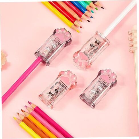 4Pcs Pink and Grey Manual Pencils Sharpeners Kids Cat Claw Pencil Sharpener Stationery with Lid for Office Home Supplies Pencil Sharpeners,Writing and Correction Supplies in Saudi Arabia