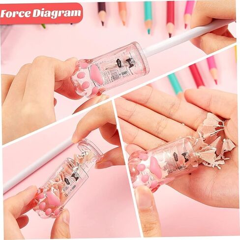 4Pcs Pink and Grey Manual Pencils Sharpeners Kids Cat Claw Pencil Sharpener Stationery with Lid for Office Home Supplies Pencil Sharpeners,Writing and Correction Supplies in Saudi Arabia