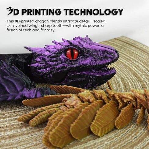 ريش Wyvern Dragon ، لعبة Dragon Dragon المطبوعة ثلاثية الأبعاد ، تنين مفصلي مرن ، ألعاب ثلاثية الأبعاد ، حيوان أليف سطح المكتب in Kuwait