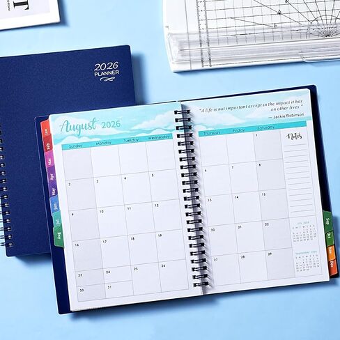 2026 Planner - 2026 Planner Weekly and Monthly ، 2026 Calendar Planner ، Jan. 2026 - ديسمبر. 2026،9 "× 11" ، مخطط شهري أسبوعي 2026 مع علامات تبويب ملونة ، غطاء مقاوم للماء ، ملزمة مزدوجة ، جيب خلفي - أسود in Saudi Arabia