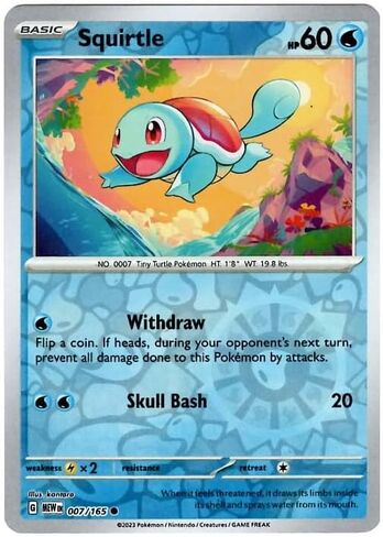 Pokemon - Squirtle 007/165 - Pokemon 151 - رقائق عكسية - بطاقة واحدة in Saudi Arabia