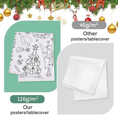 Xmas Giant Coloring Tablecloth/Poster-Christmas Crafts for Kids-30 x 72 Inches Jumbo Paper Coloring Banner Gifts for Kids Activities Games Toys Party Classroom Decor Christmas Decorations in Saudi Arabia