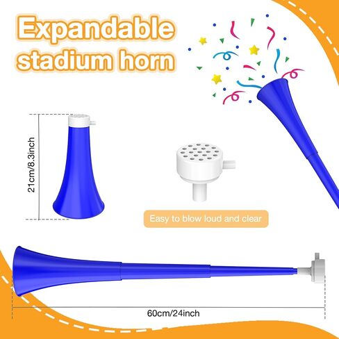 Vuvuzelas Soccer Horn Collapsible Stadium Hockey Blow Stadium Noise Maker Loud Sound Blow Noisemakers Sports Trumpet Horn maker for Sports Events Parties Supplies Favors Accessories (yellow) in Saudi Arabia