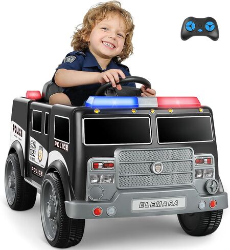 ELEMARA 12V Ride on Car for Kids, Ride on Toys for Toddlers w/Parent Remote Control,Kids Electric Vehicle, Black in Saudi Arabia