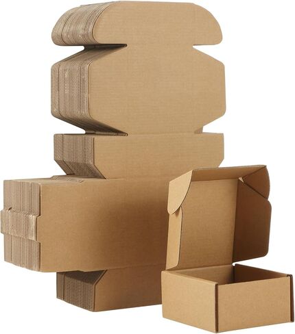Qilery 100 Pcs Shipping Boxes Cardboard Gift Corrugated Cardboard Brown Boxes Mailer Packaging for Mailing Small Business Present (5.91 x 3.94 x 1.57 Inches) in Saudi Arabia