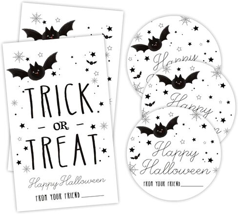Boo! Happy Halloween Stickers Set - Lovely Ghost -20 Round & 20 Tag Shaped Self-Adhesive Labels for Gift Wrapping, Envelopes Seal, Treat Bags - Party Supplies for Halloween Decoration -A03 in Saudi Arabia