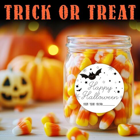 Boo! Happy Halloween Stickers Set - Lovely Ghost -20 Round & 20 Tag Shaped Self-Adhesive Labels for Gift Wrapping, Envelopes Seal, Treat Bags - Party Supplies for Halloween Decoration -A03 in Saudi Arabia