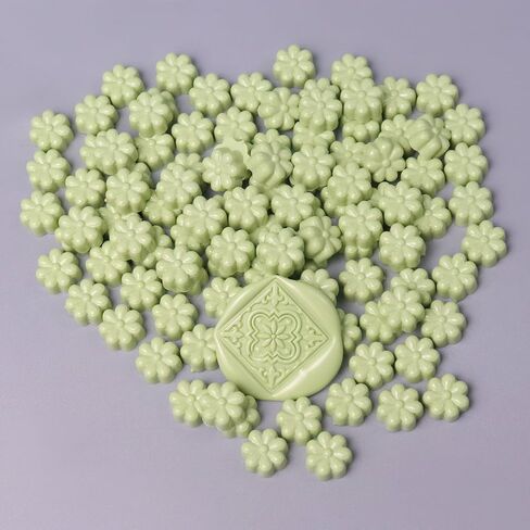 Fsalisa Flower Shape Sealing Wax Beads 105pcs حبات الختم لختم ختم الشمع ، بطاقات عيد الميلاد ، المظلات ، دعوات الزفاف ، حزم النبيذ ، غلاف الهدايا (الأزرق الداكن) in Kuwait
