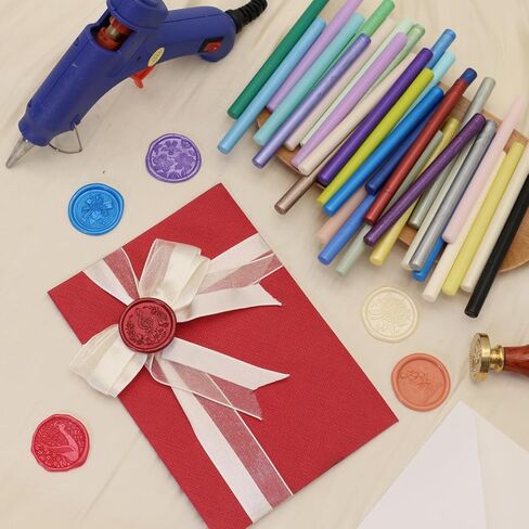 40Pcs Sealing Wax Sticks for WaxSeal Stamp, Assorted Color Sealing WaxGlue Gun Wax Seal Sticks Mini Wax Gun Stick, Mixed Colors WaxSeal Kit Great for Wedding Invitations (40) in Kuwait