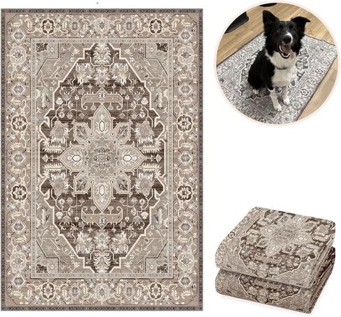 الحصير الأنيقة المقاومة للماء للكفوف الموحلة - حماة أرضية أليف قابلة للغسل - حماة كبيرة 36 ​​× 48 بوصة البساط - الماكينة القابلة للغسل ، غير قابلة للانزلاق - 2 عبوة (فوشا الصوفي) in Kuwait