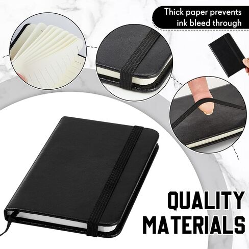 4 Pcs Mini Leather Pocket Notebook 4 x 2.5 Inch Small Hardcover Notebook 50 Sheets Hardcover Mini Notepad Tiny Lined Journal for Office Home School Writing Supplies(Blank Style) in Saudi Arabia