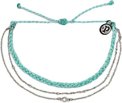 Pura Vida Silver or Rose Gold-Plated Satellite Chain Bracelet - Adjustable Band, Coated Brand Charm in Saudi Arabia