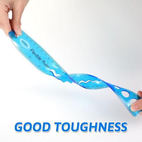 GREVOSEA 2 PCS الحكام المرن ، حاكم بلاستيكي 12 بوصة مع سنتيمترات وبوصة الحكام الناعمة القابلة للانحناء للأطفال والبالغين لوازم المكاتب المنزلية (RED+Blue) in Kuwait