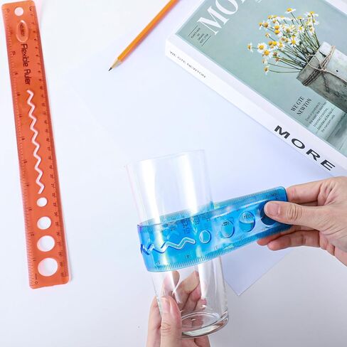 GREVOSEA 2 PCS الحكام المرن ، حاكم بلاستيكي 12 بوصة مع سنتيمترات وبوصة الحكام الناعمة القابلة للانحناء للأطفال والبالغين لوازم المكاتب المنزلية (RED+Blue) in Kuwait