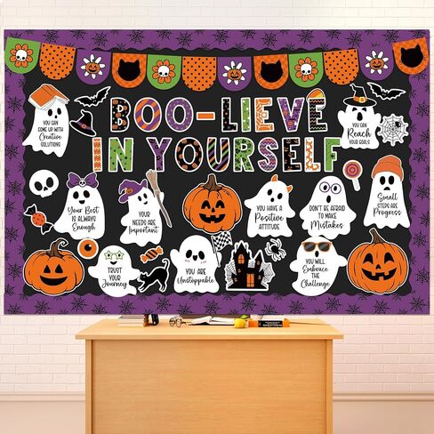 Epakh 77 PCS Halloween Bulletin Board Sets تحفيز الفصل الدراسي ديكور جدار إيجاب in Kuwait