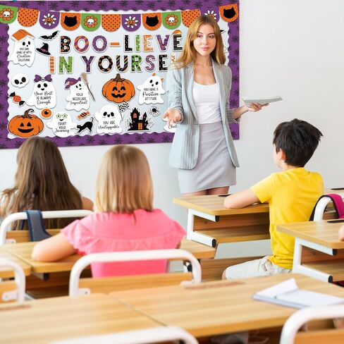 Epakh 77 PCS Halloween Bulletin Board Sets تحفيز الفصل الدراسي ديكور جدار إيجاب in Kuwait