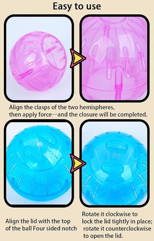2Pcs 3.94 Inch Rotundity Hamster Balls, Breathable and Sturdy Dwarf Hamster Exercise Balls Running Wheel Gerbil Toys, Small Animals, Portable Small Pet Supplies (Blue and Pink) in Kuwait