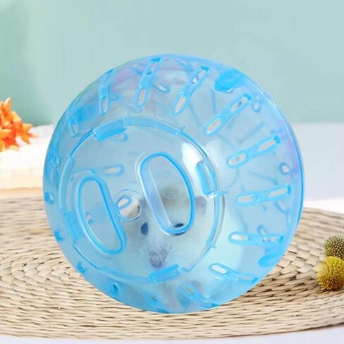 2Pcs 3.94 Inch Rotundity Hamster Balls, Breathable and Sturdy Dwarf Hamster Exercise Balls Running Wheel Gerbil Toys, Small Animals, Portable Small Pet Supplies (Blue and Pink) in Kuwait