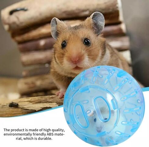 2Pcs 3.94 Inch Rotundity Hamster Balls, Breathable and Sturdy Dwarf Hamster Exercise Balls Running Wheel Gerbil Toys, Small Animals, Portable Small Pet Supplies (Blue and Pink) in Kuwait