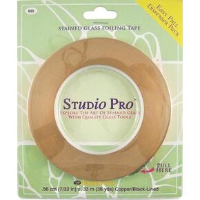 Studio Pro 7/32 "رقائق النحاس للزجاج - أسود مدعوم - 1.0 مل ، 36 ياردة. in Saudi Arabia