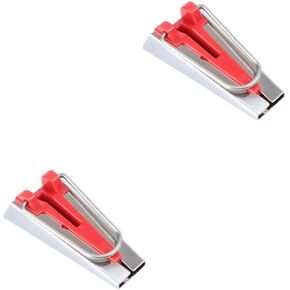 jojofuny 2pcs Bias Tape Maker Kit Fabric Sewing and Quilting Tool Red Create Bias Binding for Projects Easy to Use Saves and Money in Kuwait