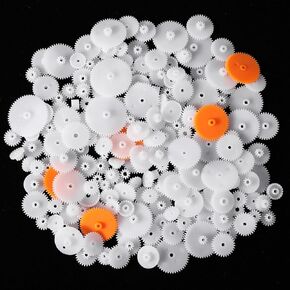 200PCS White Plastic Gears Module 0.5 Plastic Single Gear Spindle Small Motor Gears for DC Motor DIY Model Toys RC Car Robot Replacement Electric Gear in Saudi Arabia