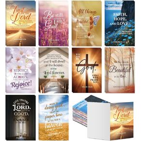100 Pcs Church Bulletins Paper Bulk 11 x 8.5 Inch Church Worship Bulletins Welcome the Congregation Cards Bible School Study Supplies for Share Bible Information, 10 Styles in Kuwait