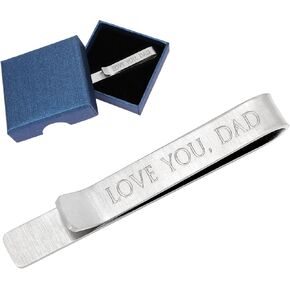 kilofly Men's Hidden Message "I Love You" Engraved Luxury Tie Bar 2 Inch Silver in Kuwait