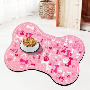 الكلب والقطط طعام الحصيرة على شكل عظم التغذية حصيرة حصيرة امتصاص بسرعة وعاء الماء مع دعم المطاط الداخلية الأرضية ملحقات ملحقات أليف مقاومة للبقع (رمادي ، 12x18 بوصة) in Kuwait