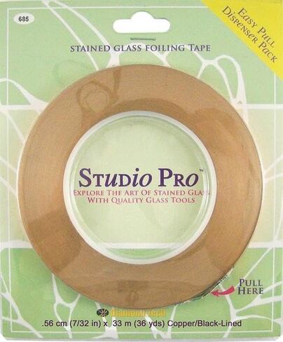 Studio Pro 7/32 "رقائق النحاس للزجاج - أسود مدعوم - 1.0 مل ، 36 ياردة. in Kuwait