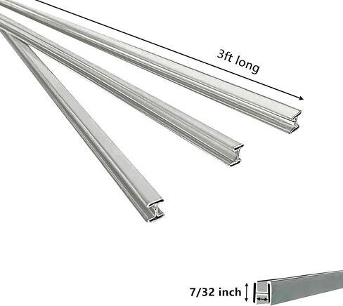 7/32" H Zinc Came for Stained Glass Projects, 24ft H-Channel Zinc Came, Flat, 3ft x 8 Strips in Kuwait