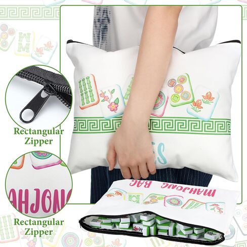 Amyhill 4 Pcs Mahjong Line Finder Cards and 2 Pcs Storage Bags Acrylic Pink Mahjong Rules Helpers Rules Reader for Players Beginner Gift Travel Party Competitions Game Nights in Saudi Arabia