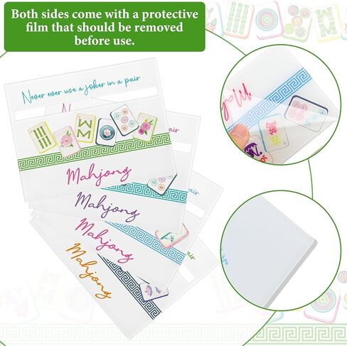 Amyhill 4 Pcs Mahjong Line Finder Cards and 2 Pcs Storage Bags Acrylic Pink Mahjong Rules Helpers Rules Reader for Players Beginner Gift Travel Party Competitions Game Nights in Saudi Arabia