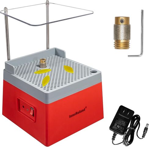 Stained Glass Grinder Mini DIY Grinding Tool, 9V 3.5A Portable Glass Grinder Kit with 5/8" Diamond Grinder Bit for Glass Processing Arts Etc. (Red) in Kuwait