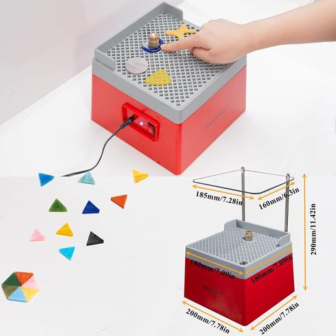 Stained Glass Grinder Mini DIY Grinding Tool, 9V 3.5A Portable Glass Grinder Kit with 5/8" Diamond Grinder Bit for Glass Processing Arts Etc. (Red) in Kuwait