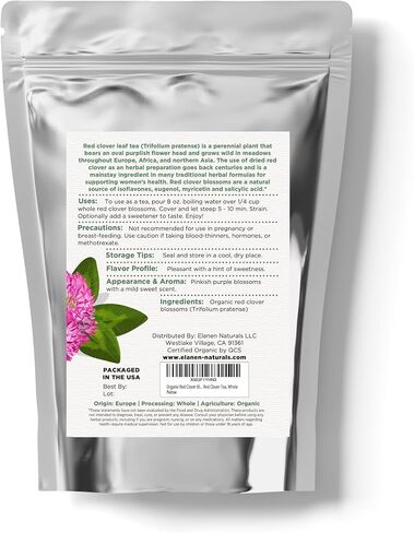 Organic Red Clover Blossoms 2 oz. (57g), USDA Certified Organic Red Clover, Red Clover Tea Organic, Red Clover Blossoms, Red Blossom Tea, Organic Red Clover Tea, Whole in Saudi Arabia