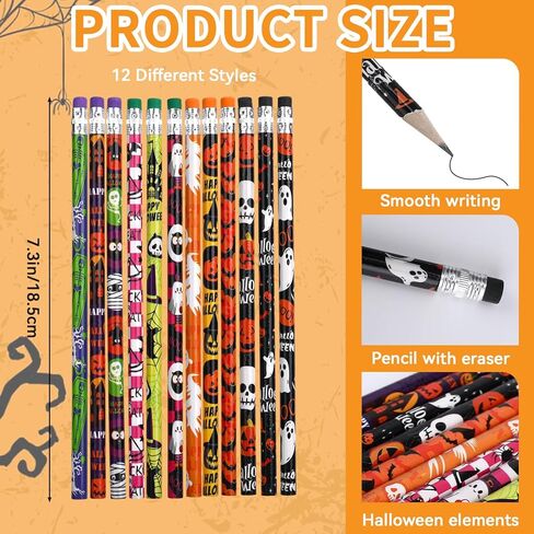 36 PCS قلص رصاص هالوين و 36 جهاز كمبيوتر أساور السيليكون معصم وأقلام خشبية الحفلات الحفلات الحفلات للمكافآت الحفلات الزخمة in Kuwait