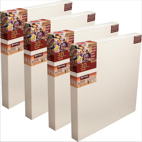 Masterpiece Z4DC-2472 3D Pro 2.5 "Deep Carmel Portrait Smooth 10.3 Oz Cotton Canvas 24" × 72 "White 4 Pack in Saudi Arabia