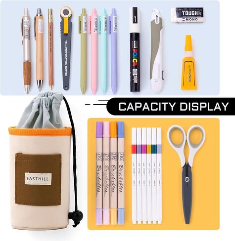 Eashill Desk Organizer Pencil Holders Pen Case Case for Girls Home School and Office Supplies Black in Kuwait