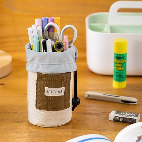 Eashill Desk Organizer Pencil Holders Pen Case Case for Girls Home School and Office Supplies Black in Kuwait