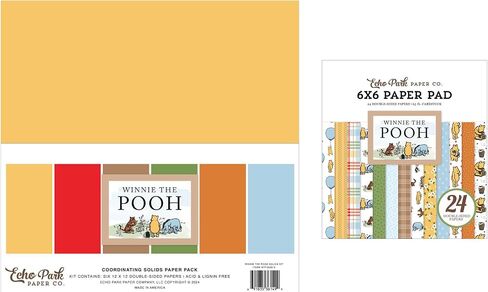 مجموعة Echo Park Paper Collection: Winnie the Pooh 12 "× 12" Paper Solid Pack + Winnie the Pooh 6 "X 6" Pack Double-Side Pack ، EP-WTP-04 in Saudi Arabia