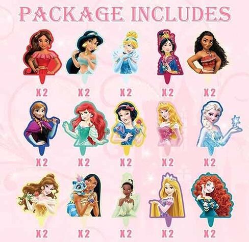 30 Pcs Cute Princess Cartoon Cake Toppers, Cupcake Decorations Birthday Cake, Cute Anime Princess Toppers for Muffin Waffles, Cake Scenographic Party Theme Cartoon for Children Girls in Saudi Arabia