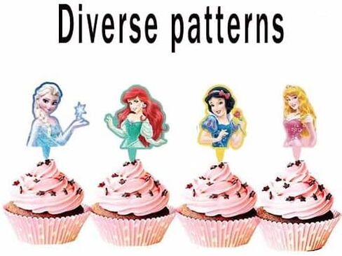 30 Pcs Cute Princess Cartoon Cake Toppers, Cupcake Decorations Birthday Cake, Cute Anime Princess Toppers for Muffin Waffles, Cake Scenographic Party Theme Cartoon for Children Girls in Saudi Arabia
