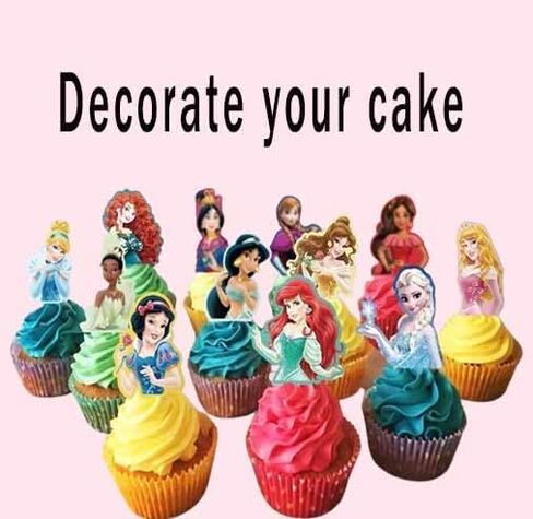 30 Pcs Cute Princess Cartoon Cake Toppers, Cupcake Decorations Birthday Cake, Cute Anime Princess Toppers for Muffin Waffles, Cake Scenographic Party Theme Cartoon for Children Girls in Saudi Arabia