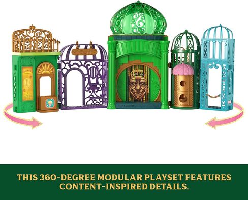 Mattel Universal Pictures’ Wicked Emerald City Playset with Glinda & Elphaba Small Dolls, 5 Play Spaces & 15 Accessories, Inspired by The Movie in Saudi Arabia